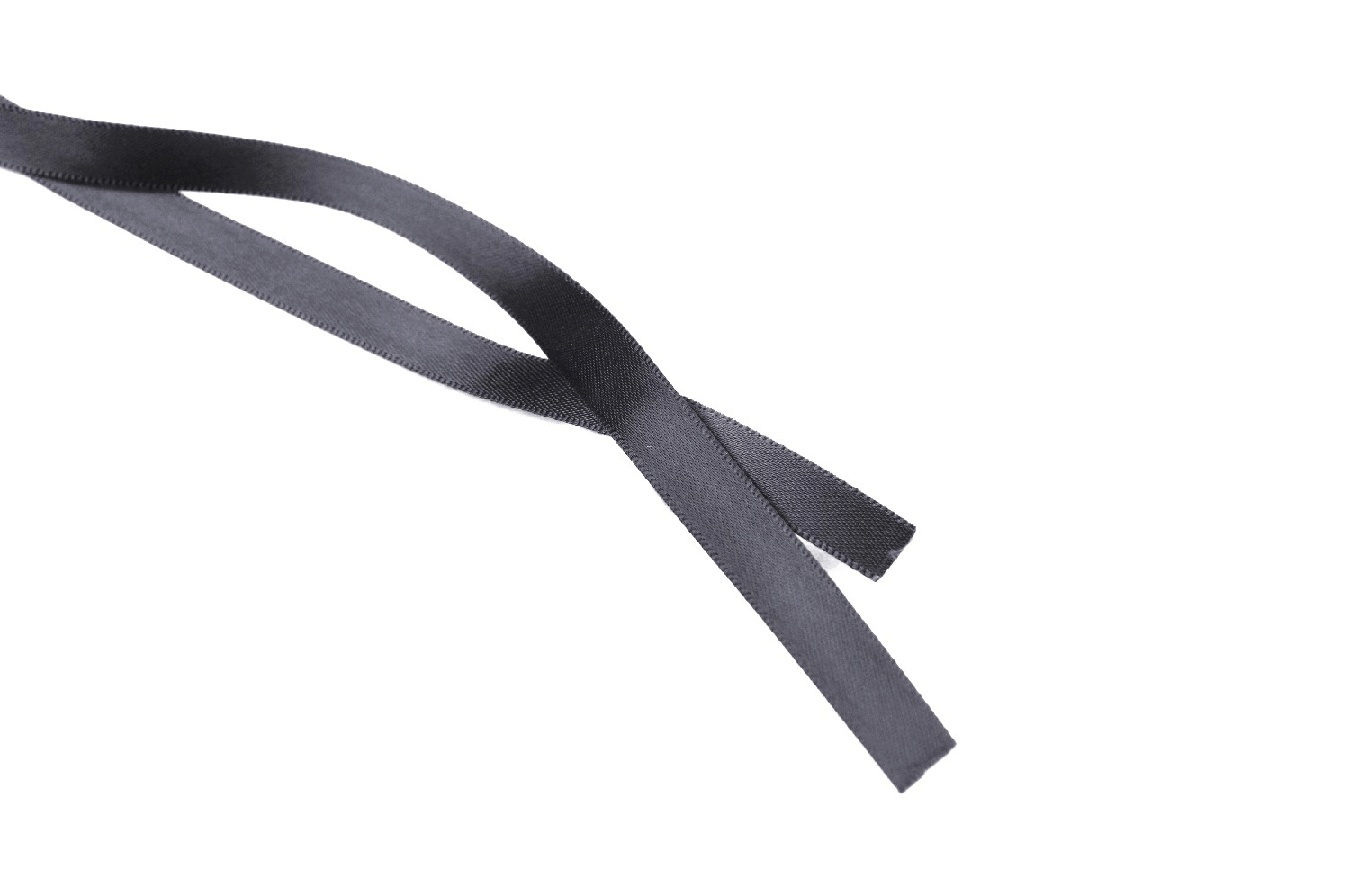 Elegant black satin ribbon accents for stylish dress embellishments and accessories.