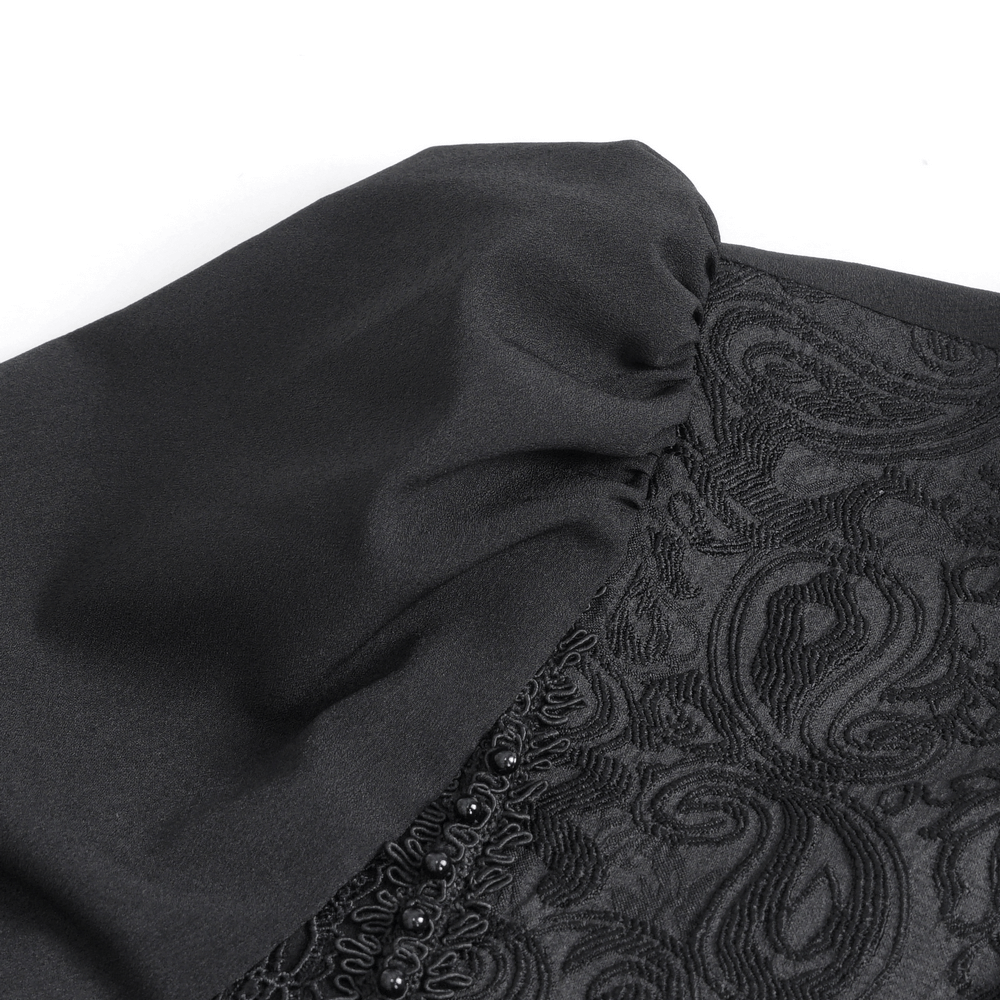 Elegant Black Lace Long Sleeve Gothic Shirt for Men