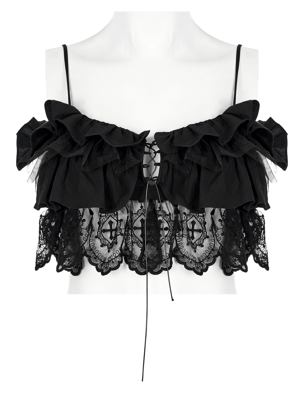 Elegant Black Lace Off-the-Shoulder Top Camisole