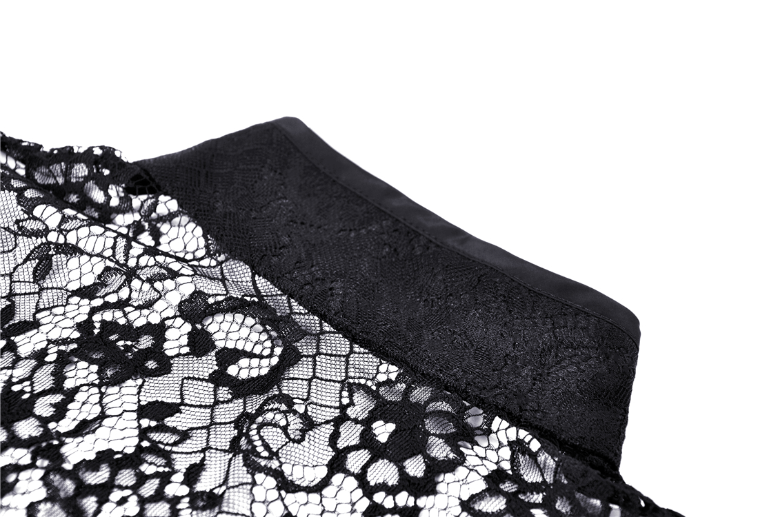 Elegant Black Lace Sheer Bolero Top With Ruffled Cuffs