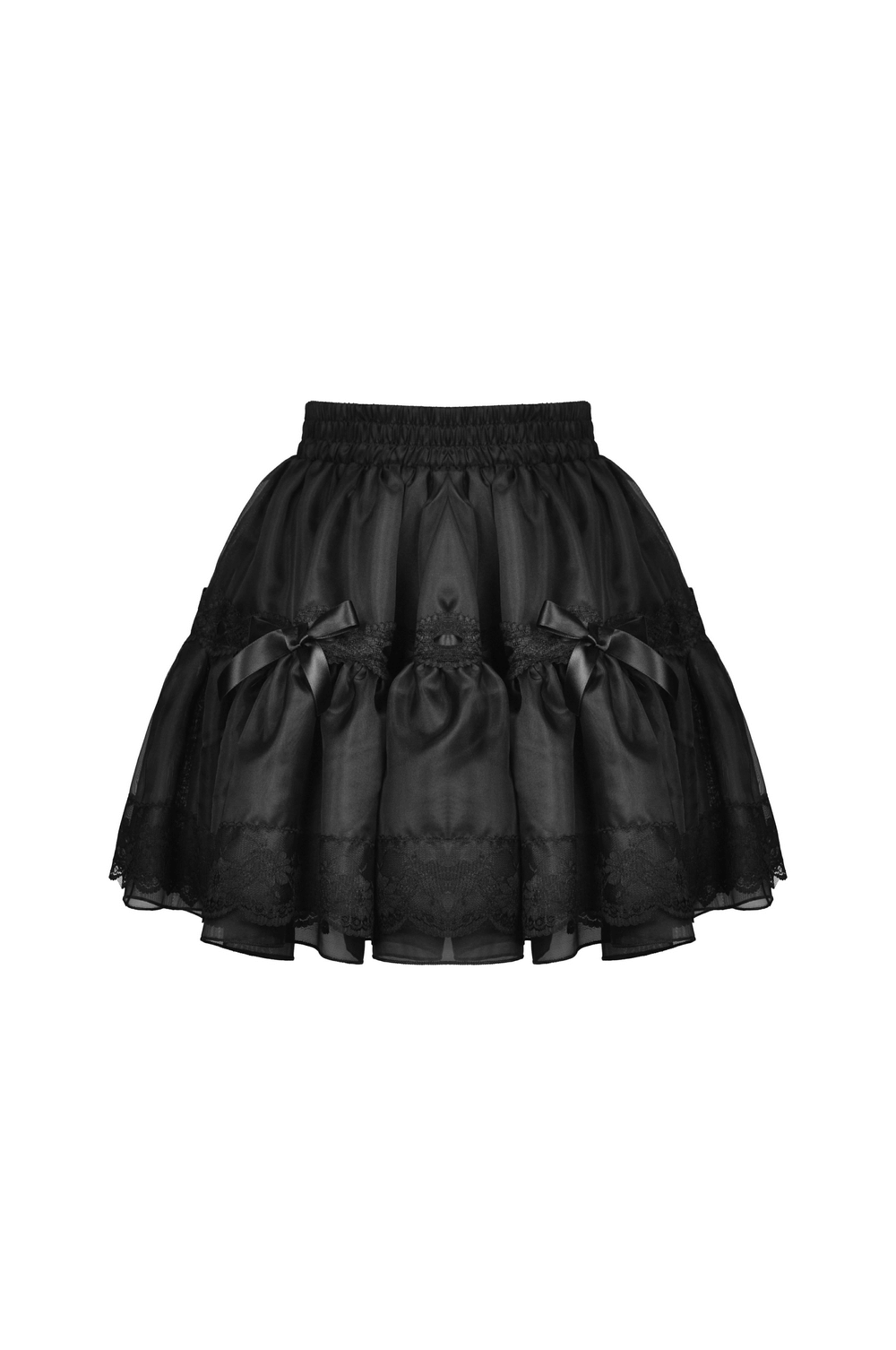 Elegant Black Lace Skirt with Bow Details for Evening Wear