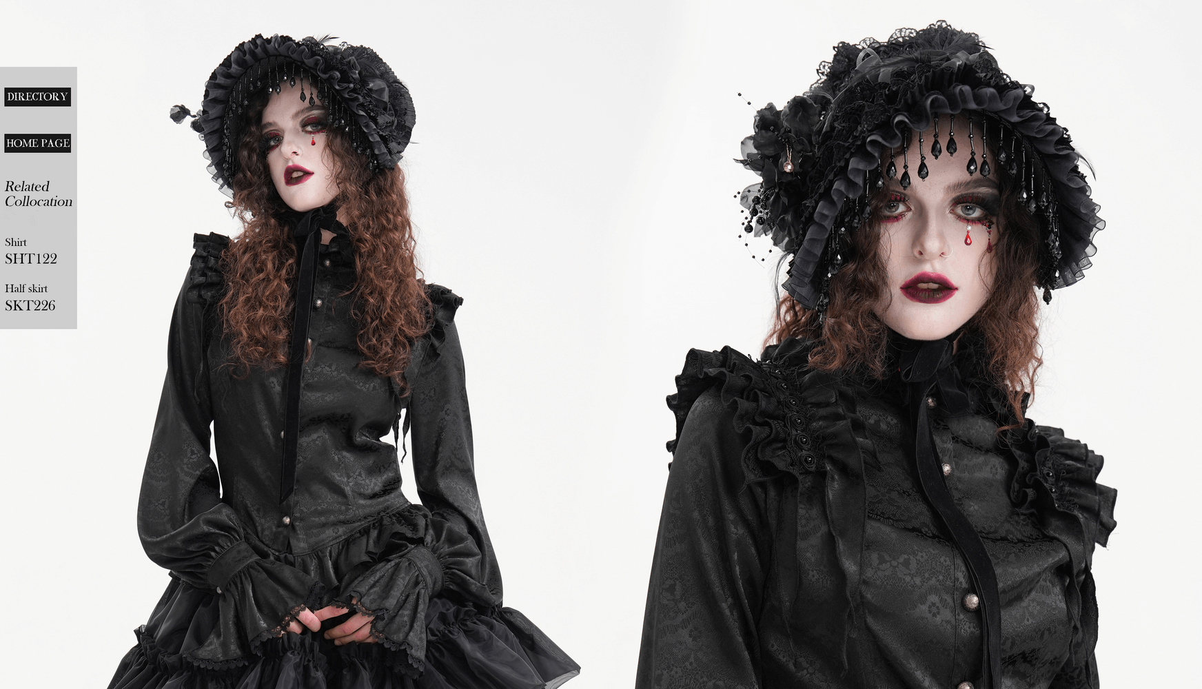 Elegant black lace Victorian bonnet with ruffles, floral accents, and flowing ribbons for vintage-themed events.