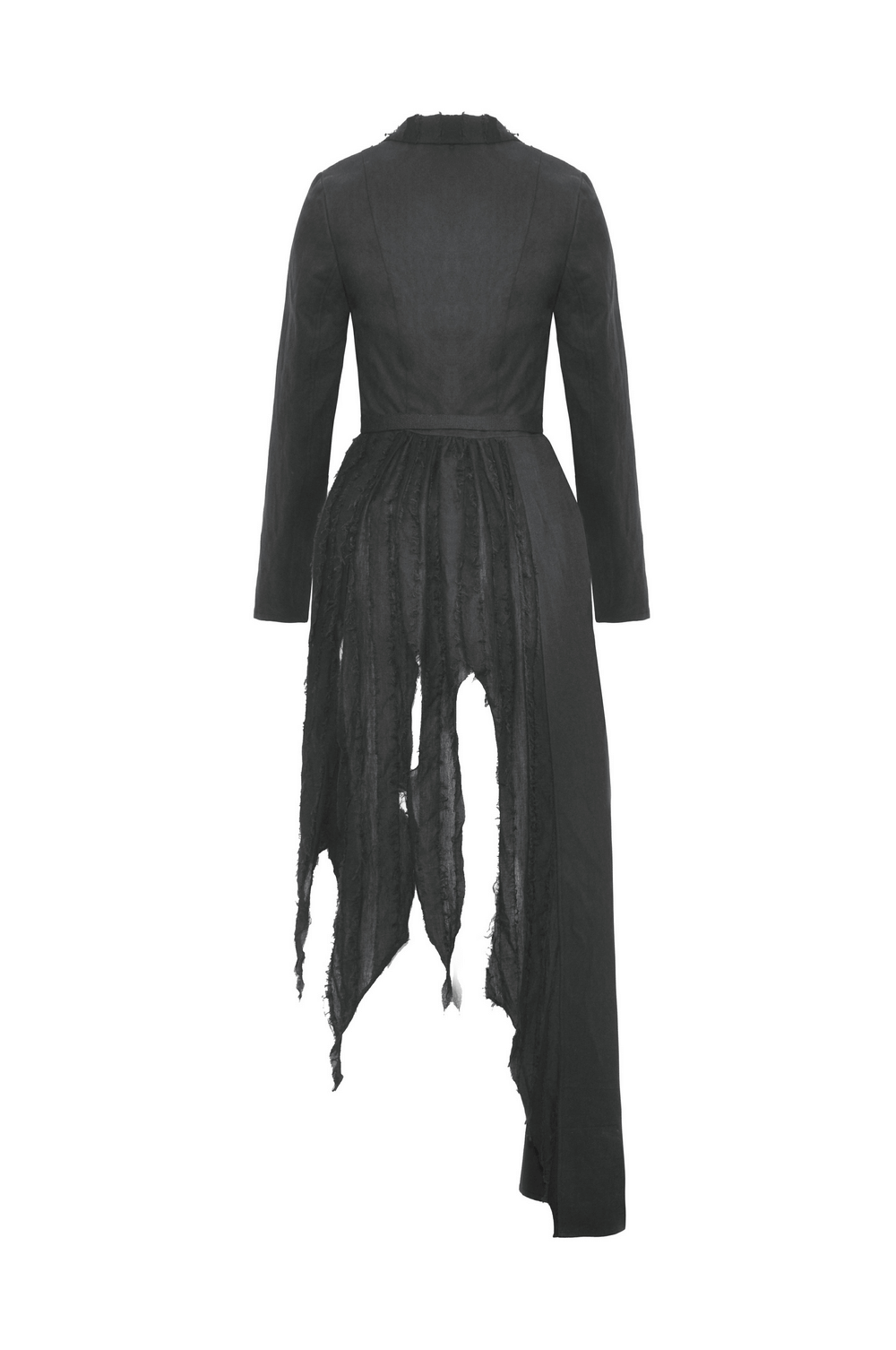 Elegant Black Long Coat with Stylish Belt Detail
