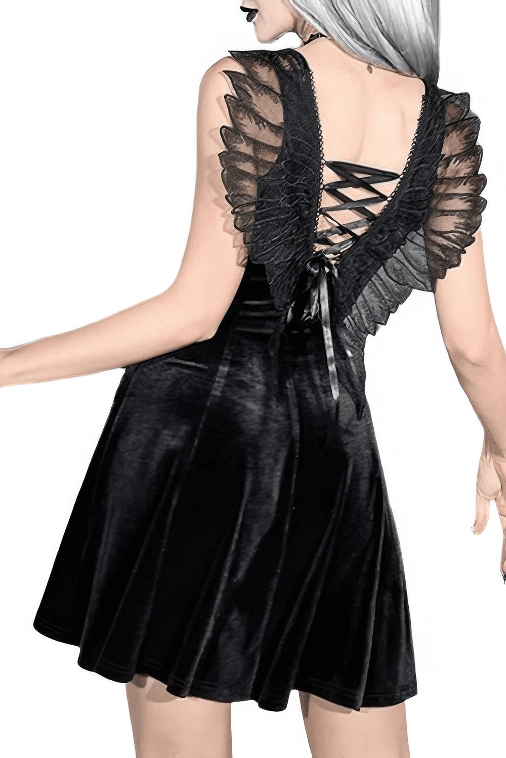 Elegant Black Velvet Butterfly Dresses For Women / Fashion Clothing in Gothic Style