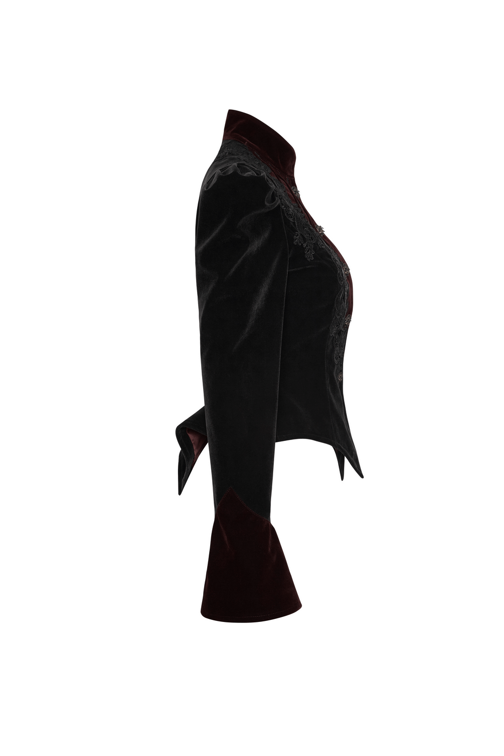 Elegant Embroidered Velvet Gothic Tailcoat Jacket - HARD'N'HEAVY