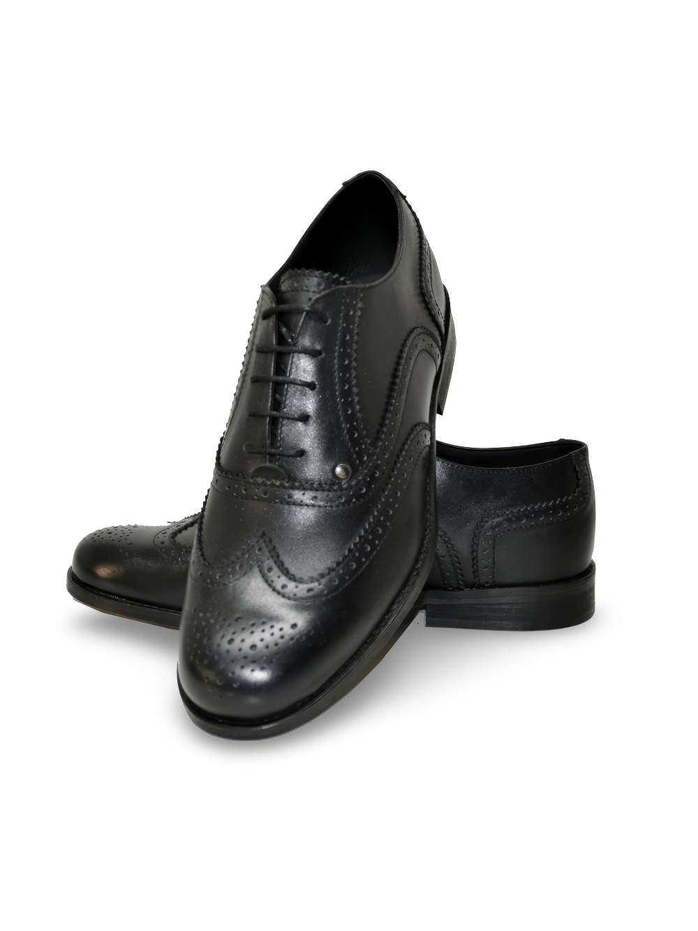 Elegant Flat Black Lace-Up Oxford Shoes for Men