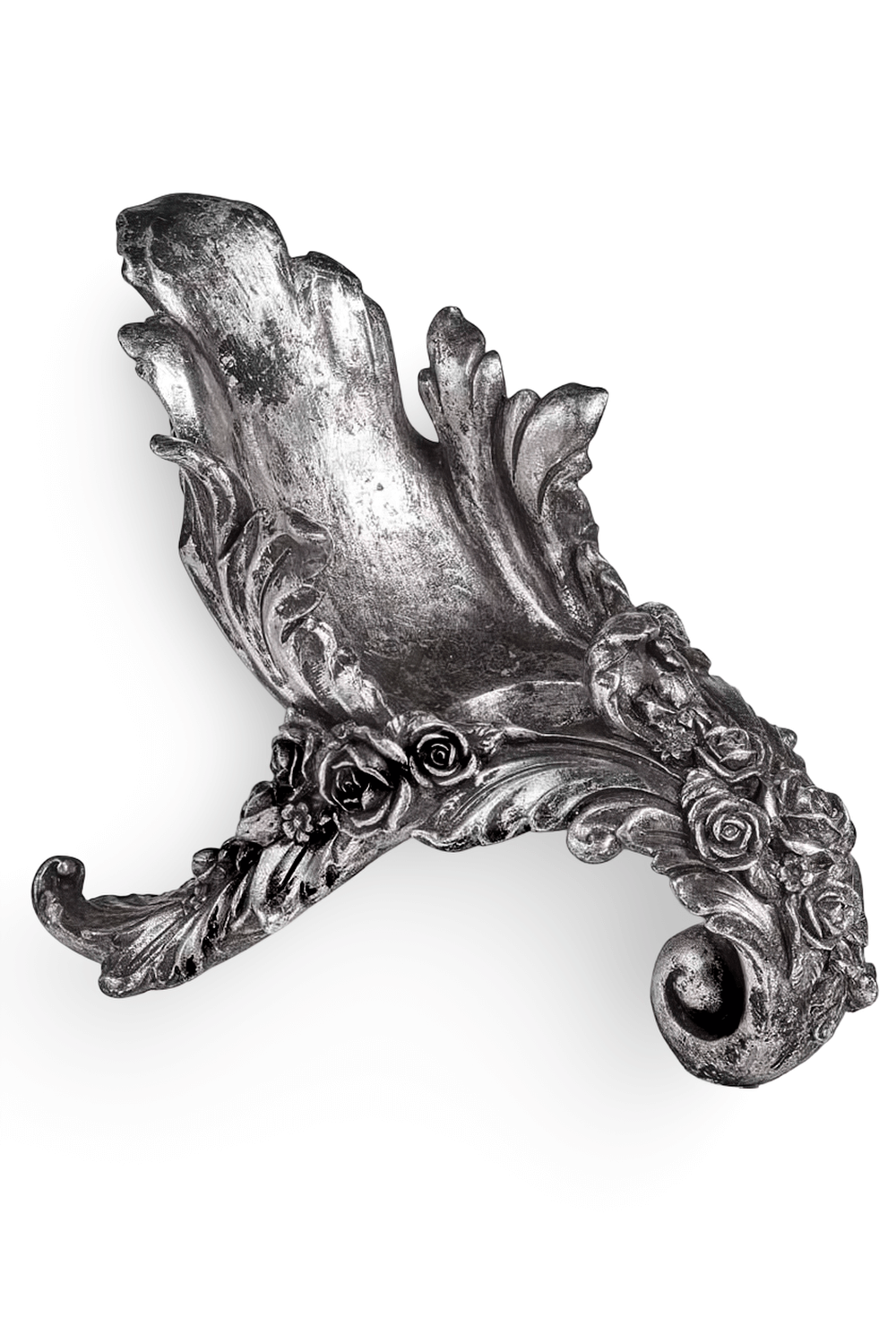 Antique rose Rococo wine holder with intricate detailing and elegant design, showcasing a beautiful wine display.