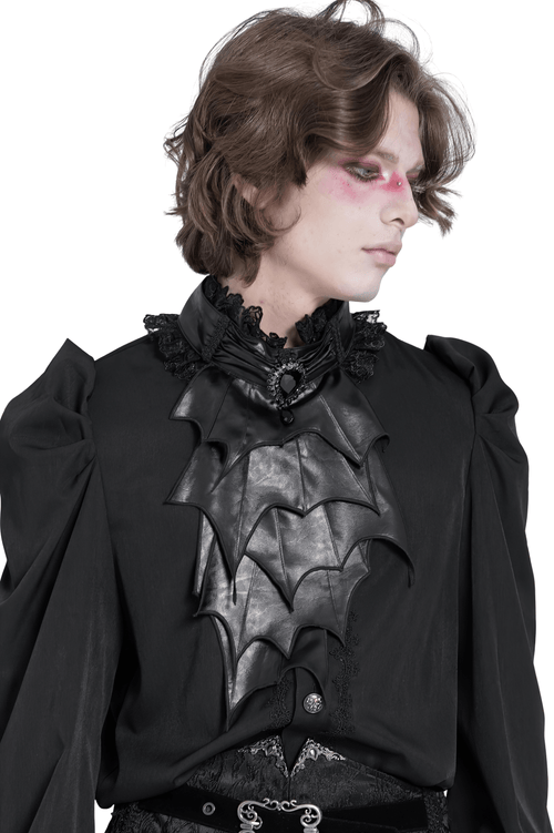 Eleganter gotischer schwarzer Fledermausflügel-Schmuck für Herren