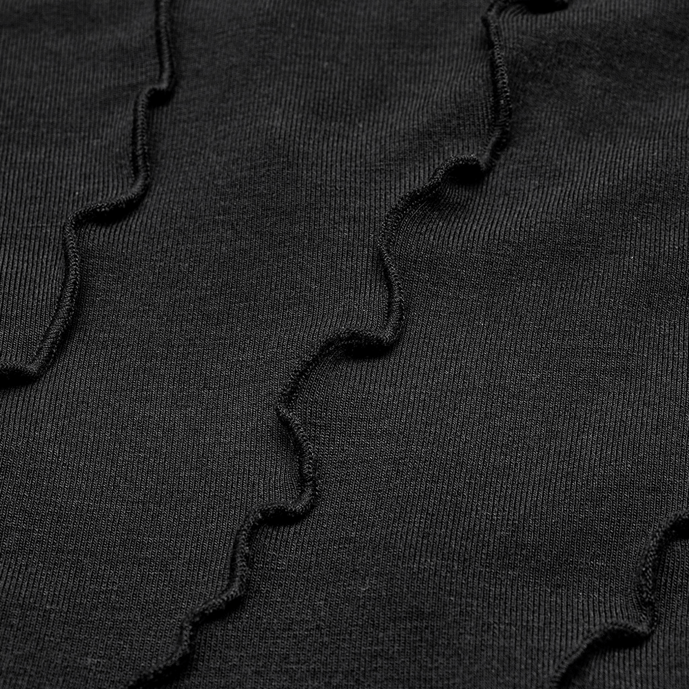 Elegant Gothic Black Lace Sleeve Turtleneck Top