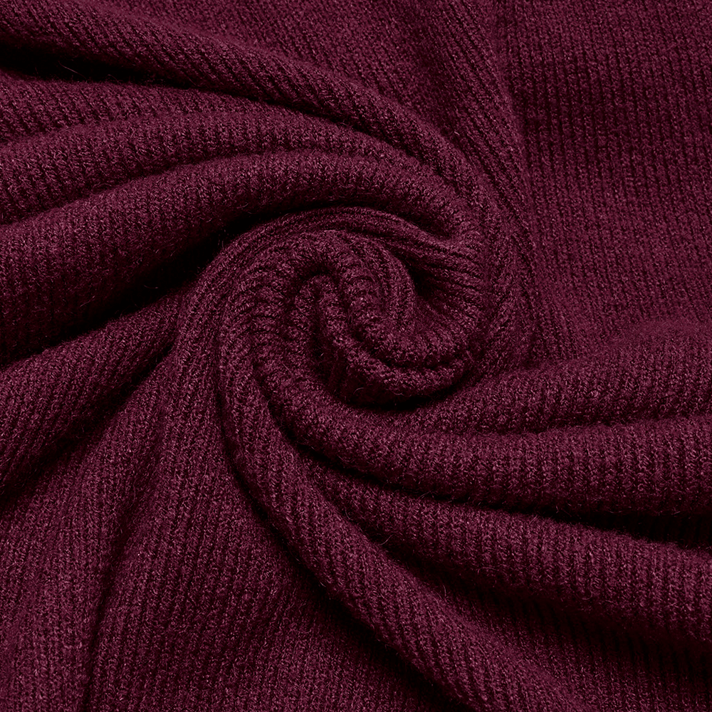 Close-up of soft, textured burgundy fabric perfect for an elegant gothic shawl.
