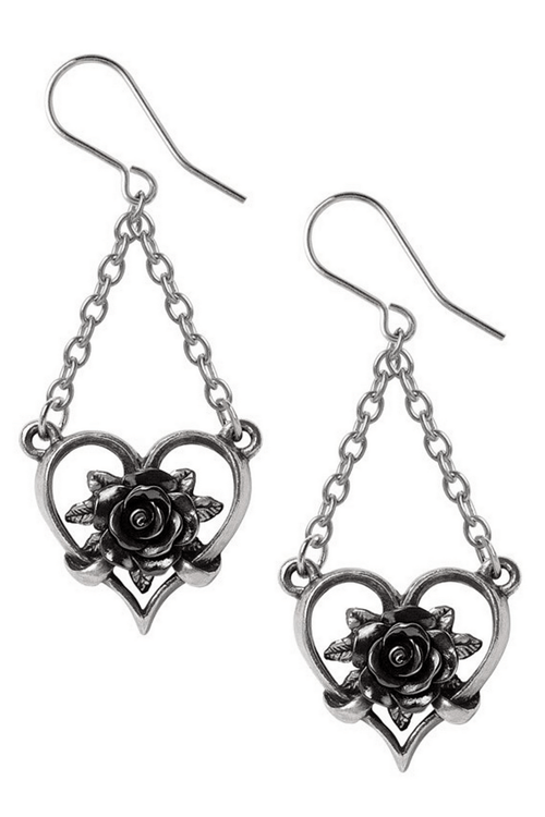 Boucles d'oreilles gothiques élégantes avec design de rose noire