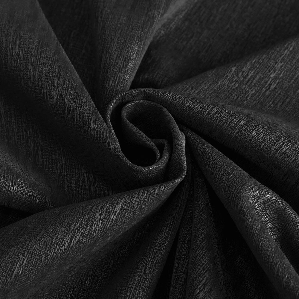 Close-up of elegant black fabric showcasing a soft, textured weave ideal for evening dresses.