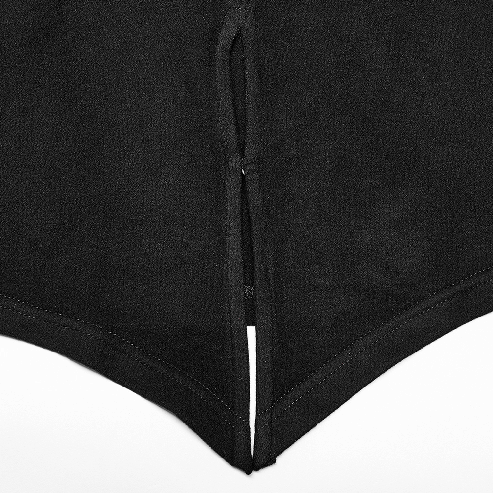 Elegant Gothic High Neck Long Sleeves Black Top