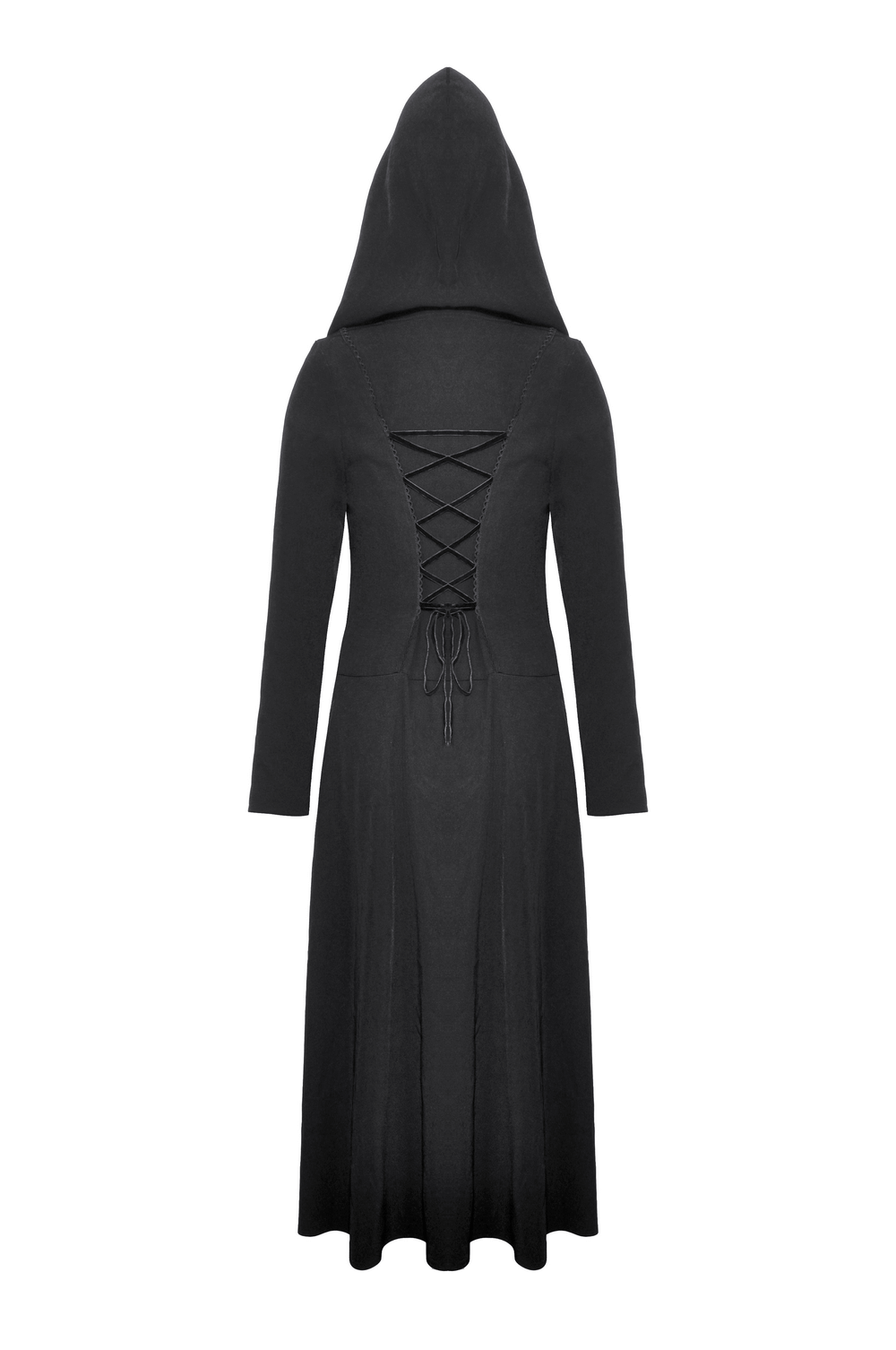Elegant Gothic Hooded Coat with Lace Detailing