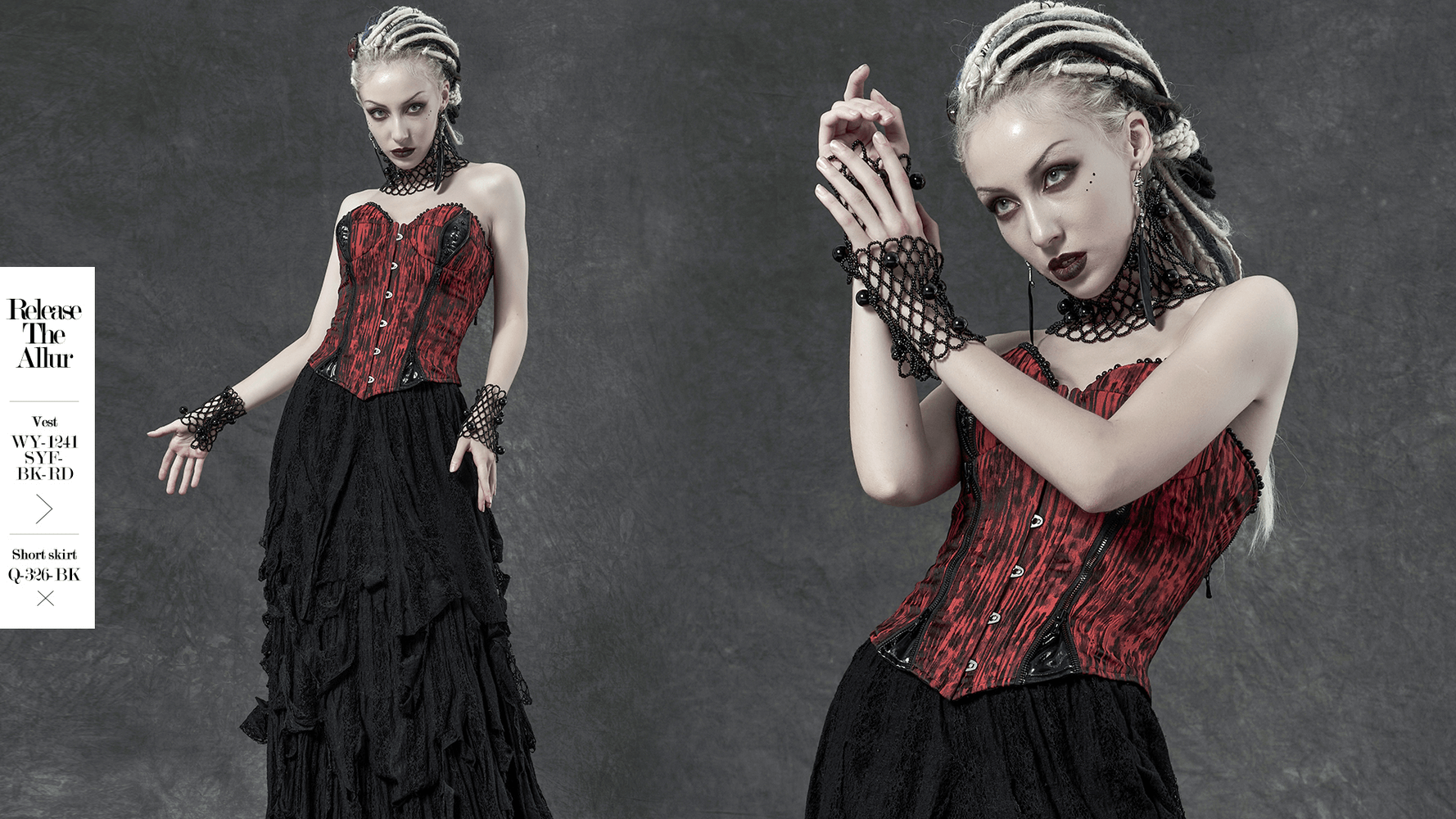 Elegant Gothic Pearl Lace Cuffs Set And Collar