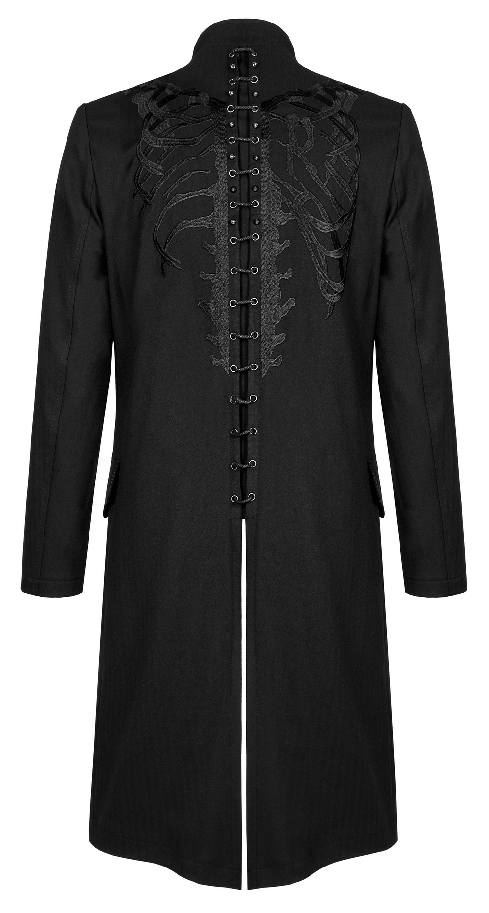 Elegant Gothic Skeleton Embellished Coat - HARD'N'HEAVY