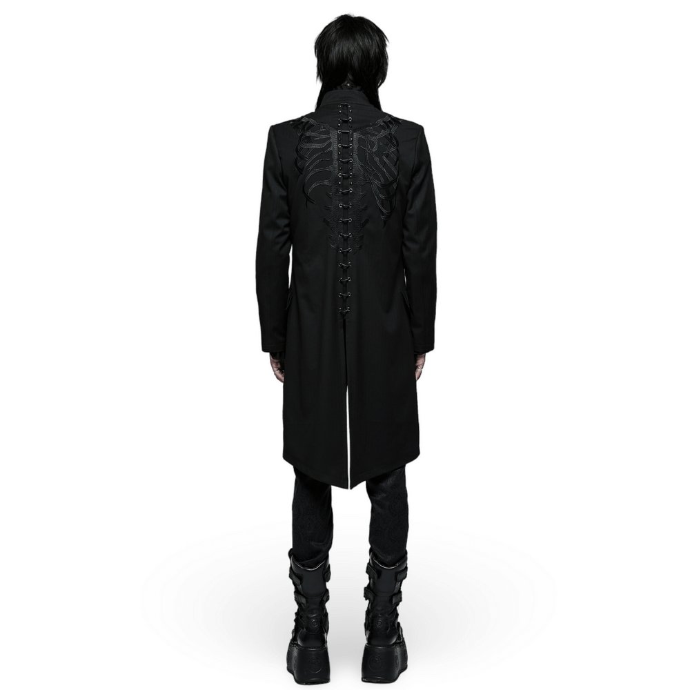 Elegant Gothic Skeleton Embellished Coat - HARD'N'HEAVY