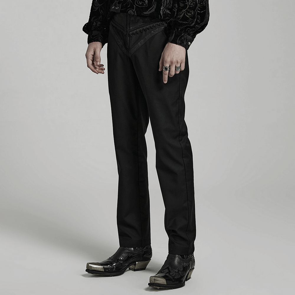 Elegant Gothic Slim-Fit Jacquard Pants - HARD'N'HEAVY