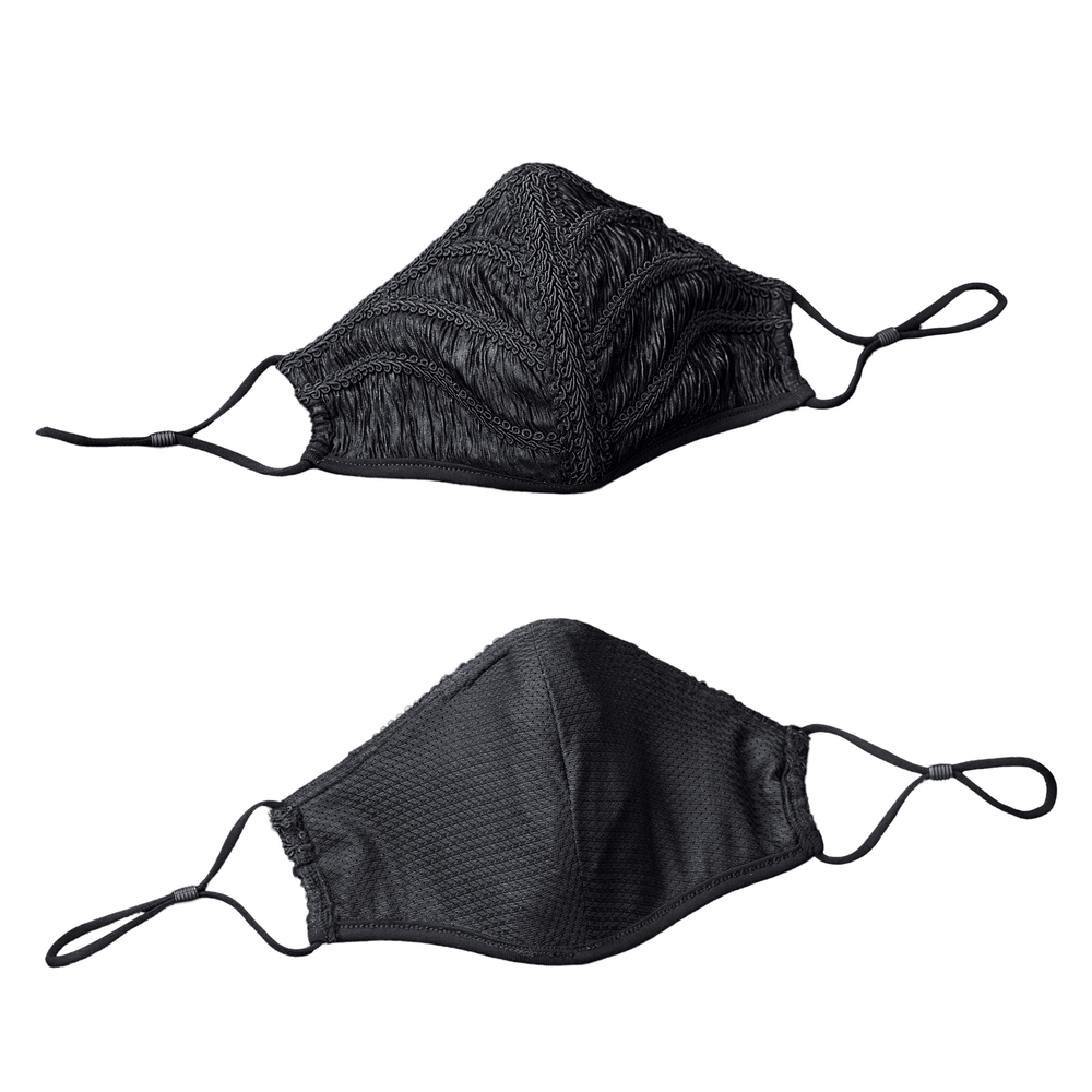 Elegant Gothic woven fabric mask with ornate webbing for stylish comfort and perfect fit.