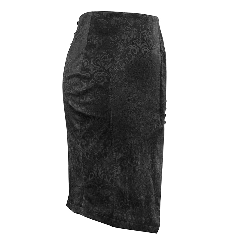 Elegant Irregular Short Skirt for Women / Gothic Style Slim Skirt with Lace-Up Back