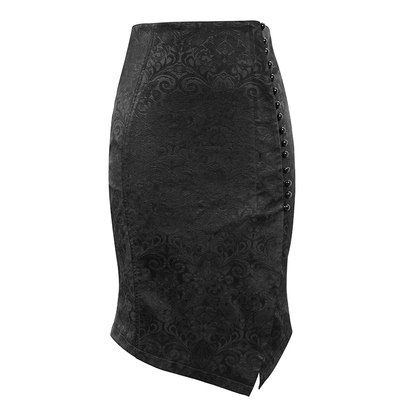 Elegant Irregular Short Skirt for Women / Gothic Style Slim Skirt with Lace-Up Back