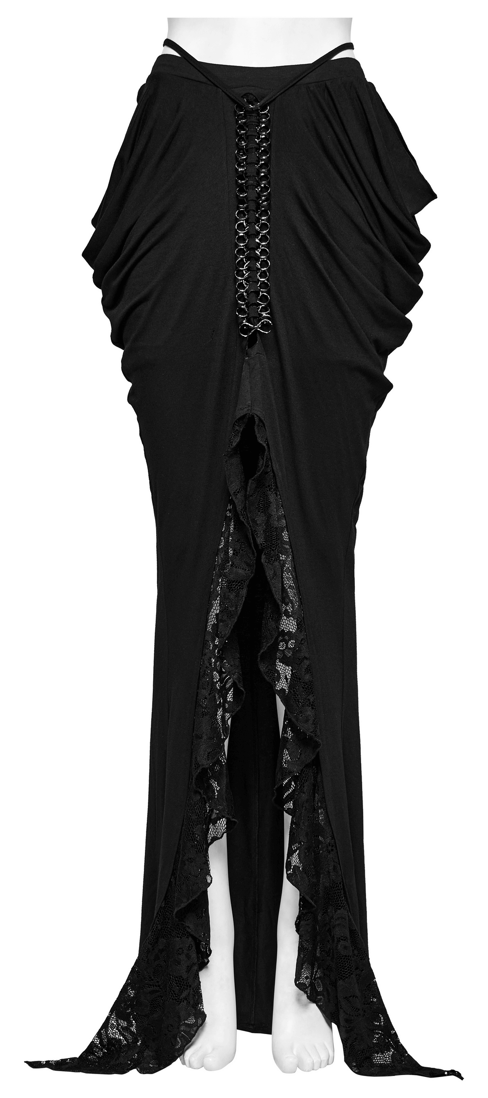 Jupe gothique élégante décorée de dentelle et de chaîne