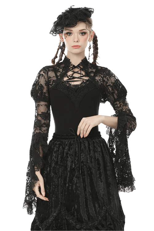 Elegant Lace Long Sleeves Bolero - Victorian A-Line Beauty