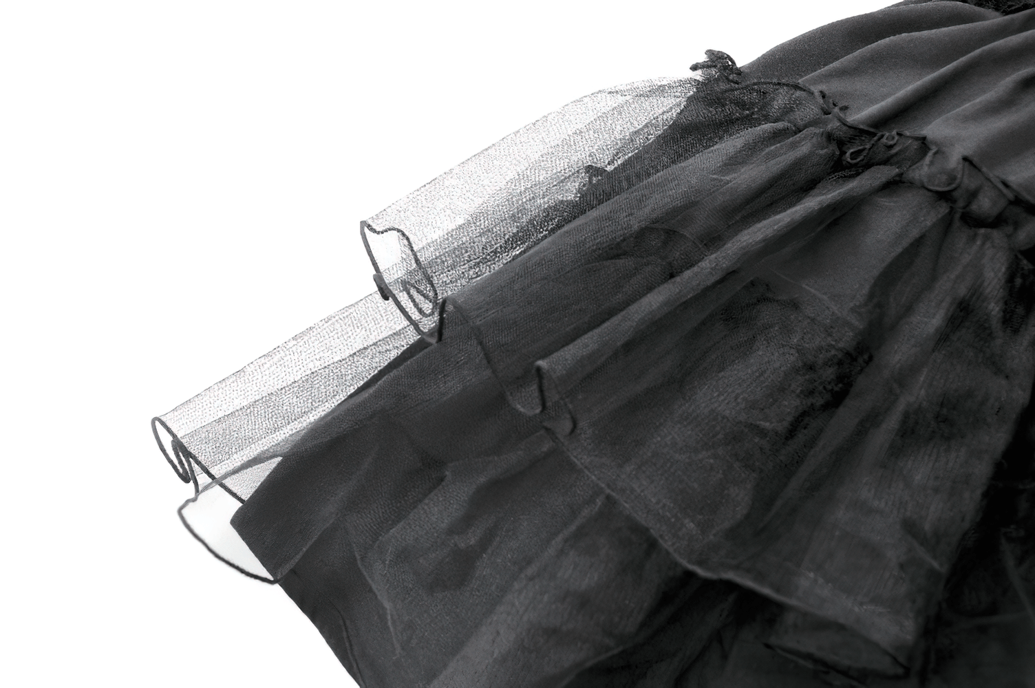 Elegant Lace Skater Skirt with Elastic Waist and Detail showing the intricate lace trim and ruffled hem.