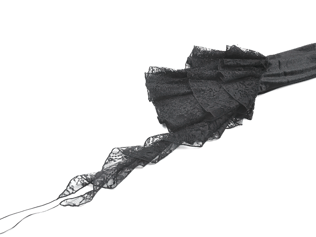 Elegant Lace Sleeve Gothic Velvet Top with Ruffle Details featuring exquisite black lace ruffles and elegant design.