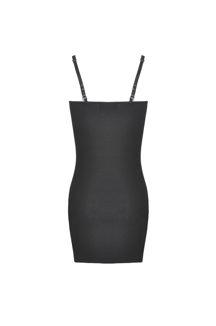 Elegant Lace-Trimmed Black Bodycon Dress With Straps Elegant Lace-Trimmed Black Bodycon Dress With Straps