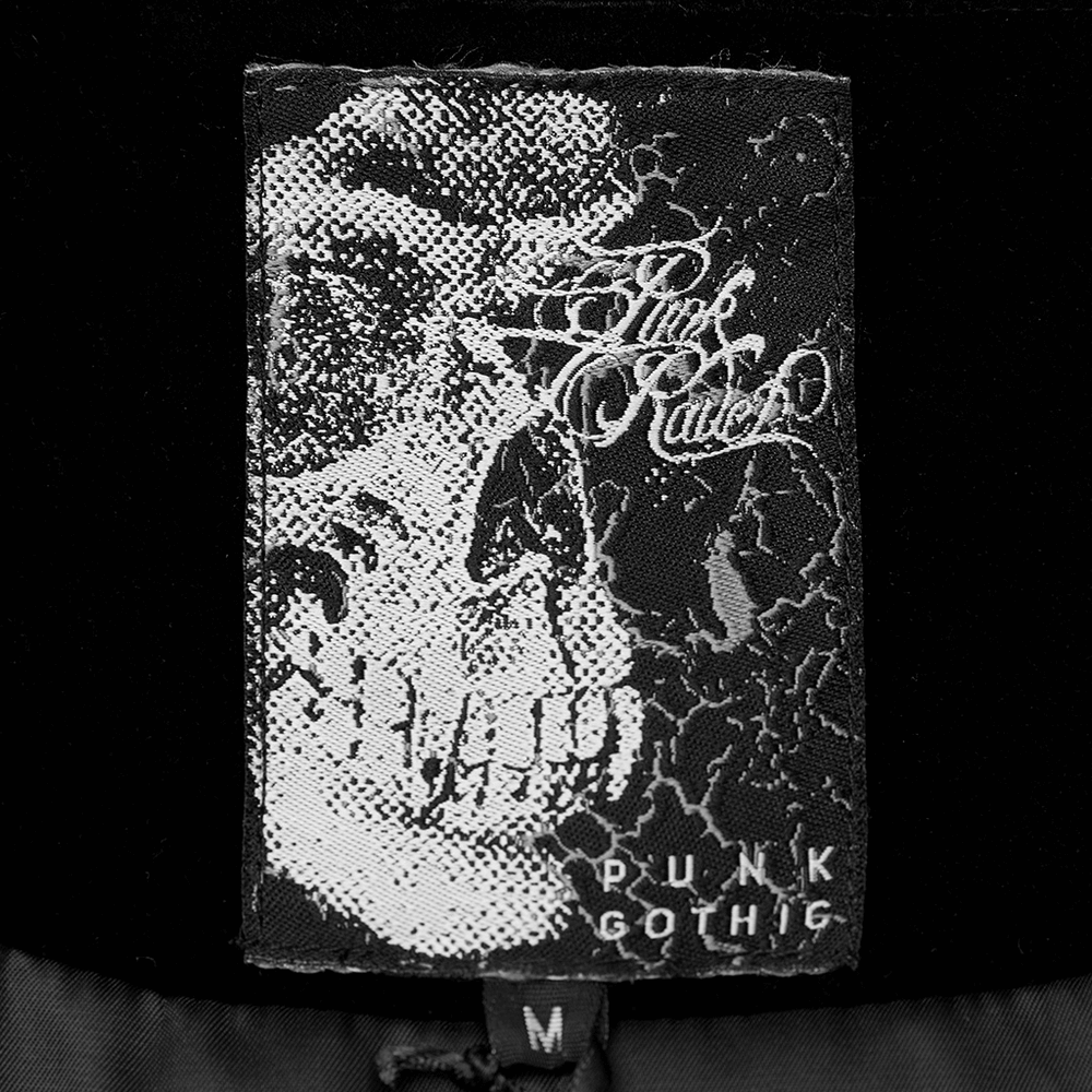 Black patch featuring a skull and "Punk Gothic" text, adding a bold touch to gothic apparel.