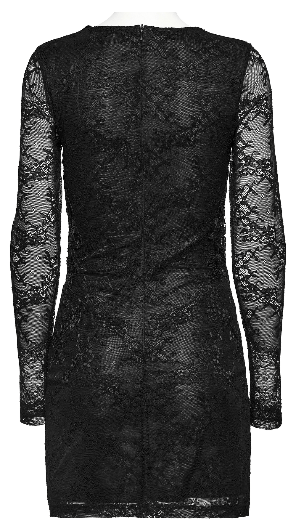 Elegant Long Sleeved Lace Slim Fit Black Formal Dress Elegant Long Sleeved Lace Slim Fit Black Formal Dress