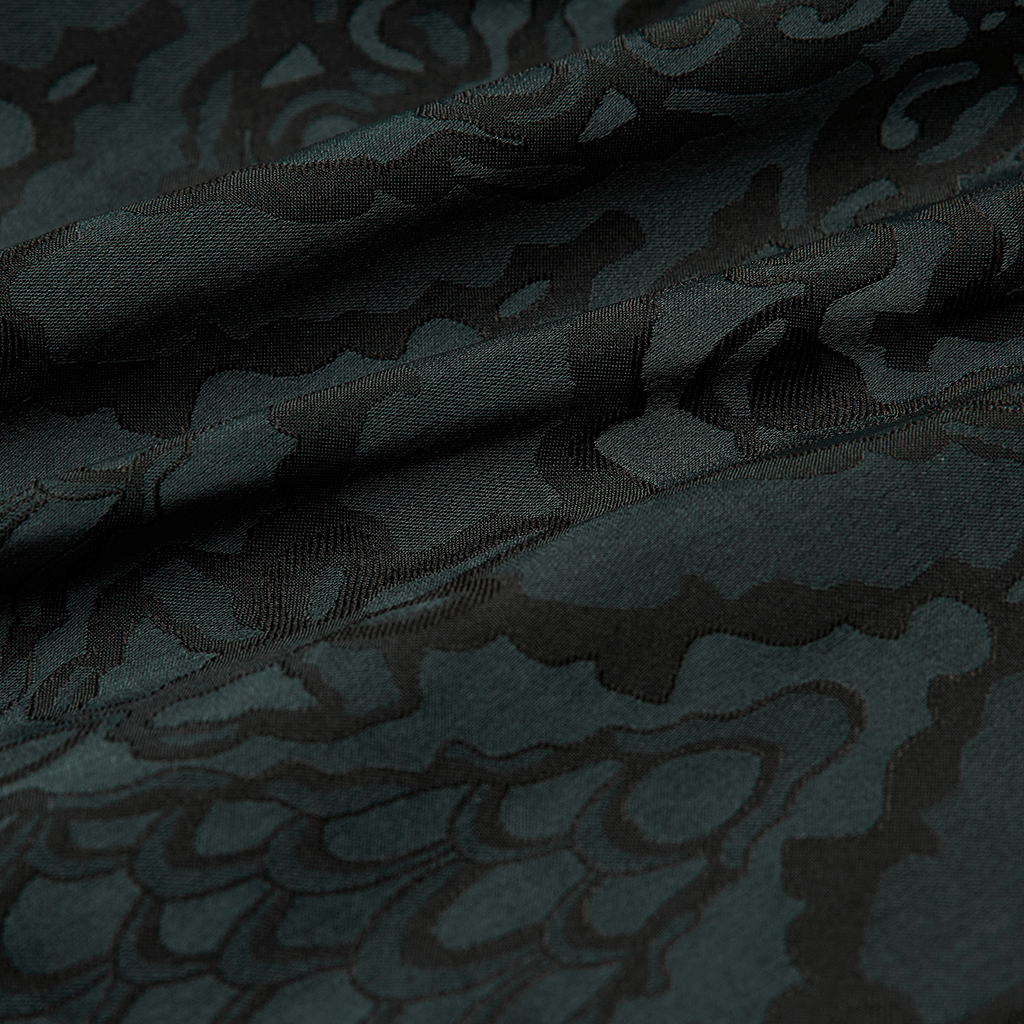 Close-up of elegant Gothic jacquard fabric showcasing intricate floral patterns.