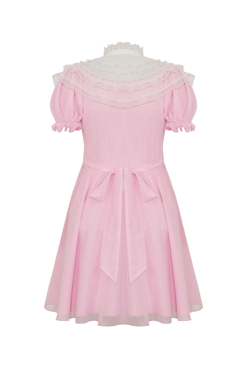 Elegant Pink Dress with Delicate Lace Detailing