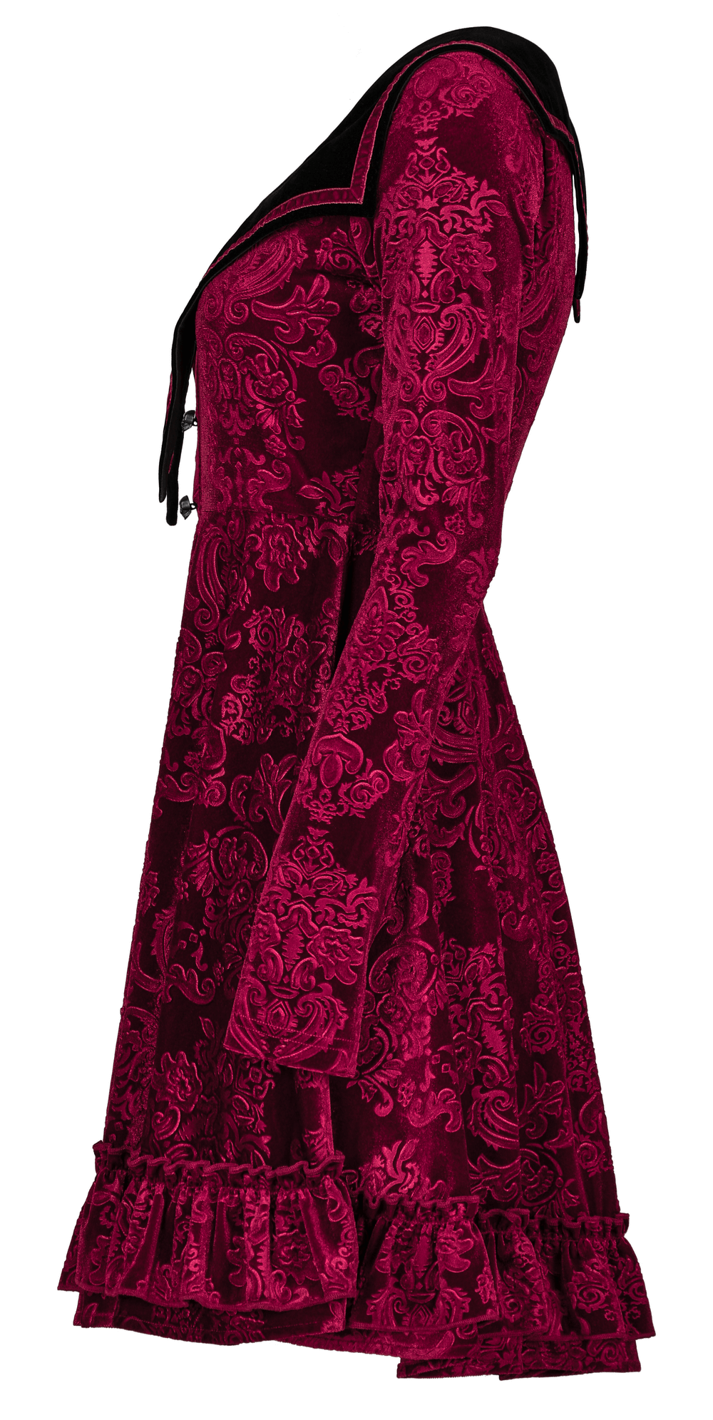Elegant Punk Rave Red Gothic Bat Velvet Dress
