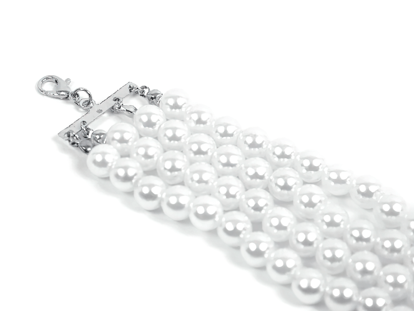 Elegant Red and White Beaded Lace Goth Necklace with beautiful white beads.