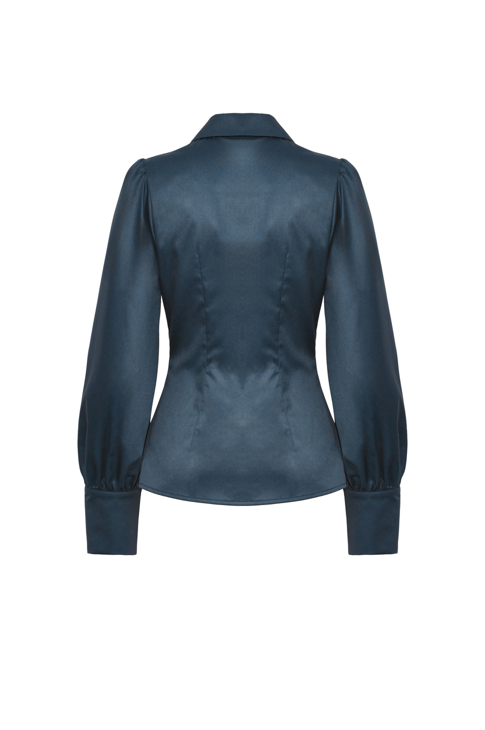 Elegant Satin Blouse with Ruffled Detail and Buttons