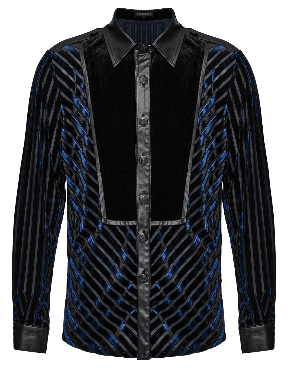 Elegant Striped Velvet and Rubberized Men's Shirt