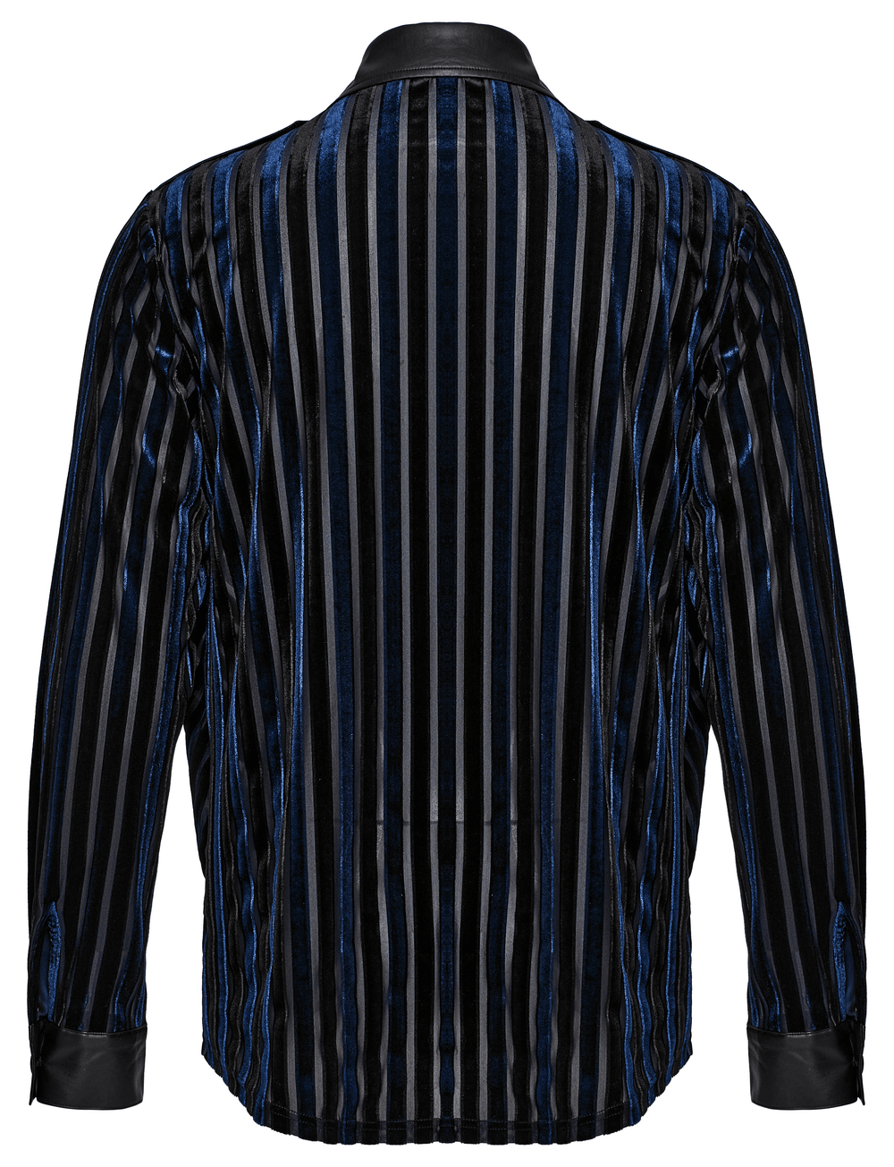 Elegant Striped Velvet and Rubberized Men's Shirt