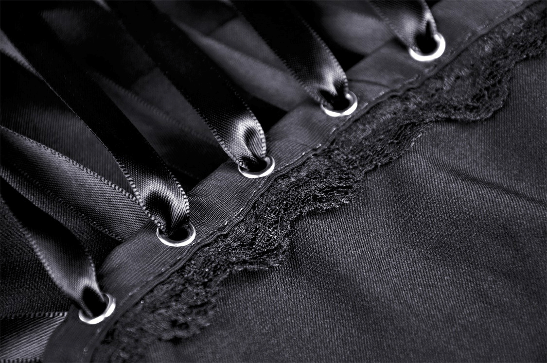 Elegant Women's Black Dress with Unique Belt Detail