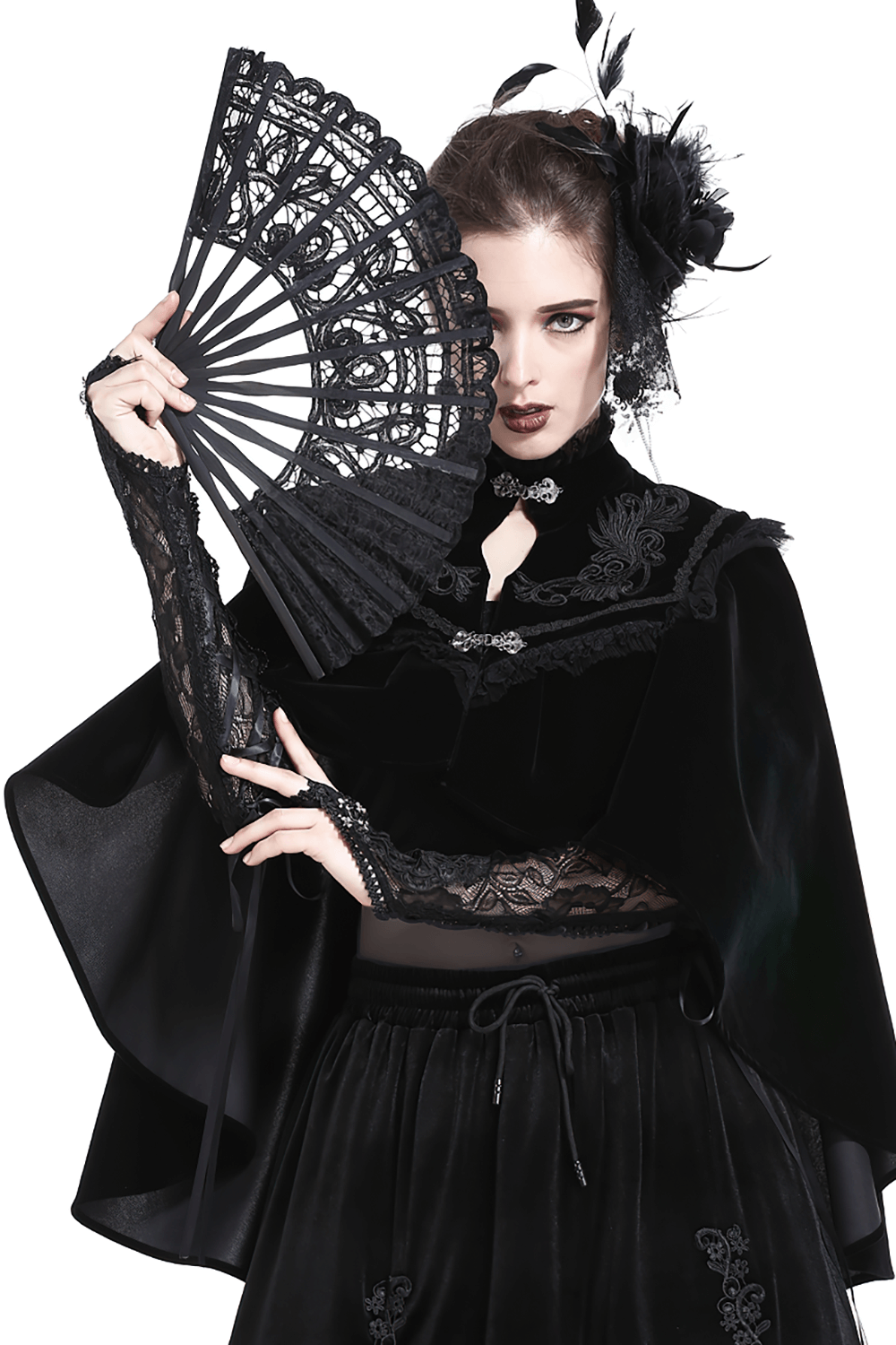 Unveil Your Shadow: Gothic Fan Flair for Alt Style