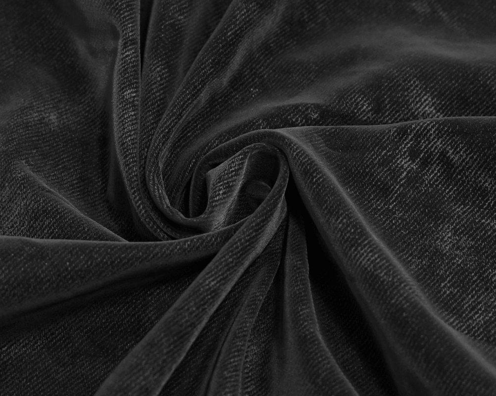 Luxurious black velvet fabric, perfect for creating elegant gothic dresses and stylish outfits.
