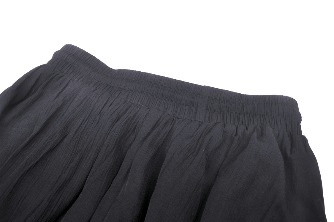 Elegant high-waisted black tiered maxi skirt with ruffle detail, perfect for a romantic dark look.