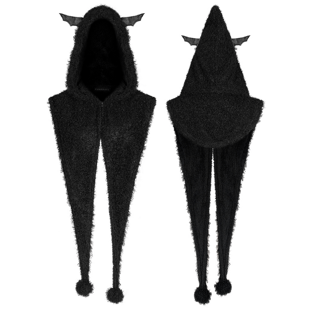 Enchanting Bat Hooded Capelet with Wizard Hat