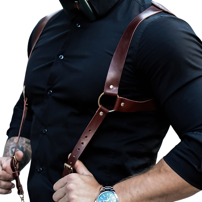 Erotic Gothic Body Harness For Men / Male Fetish Suspenders / Accessories For BDSM - HARD'N'HEAVY