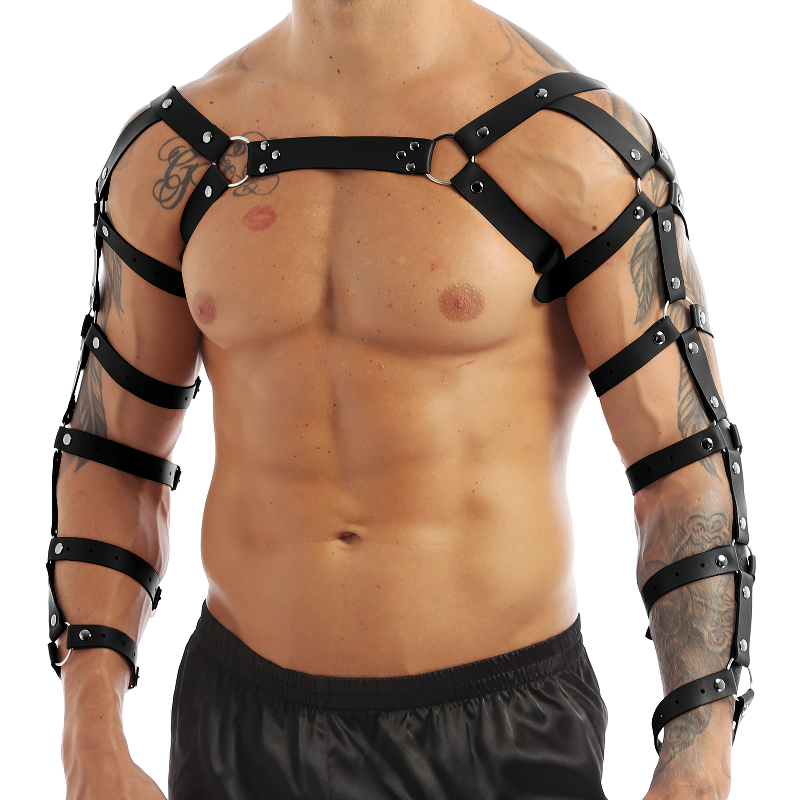 Erotic Leather Chest Harness for Muscle Men / Cool Adjustable Belts Body Harness - HARD'N'HEAVY