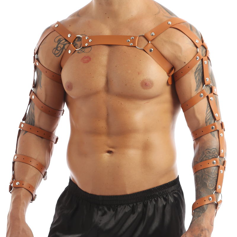 Erotic Leather Chest Harness for Muscle Men / Cool Adjustable Belts Body Harness - HARD'N'HEAVY