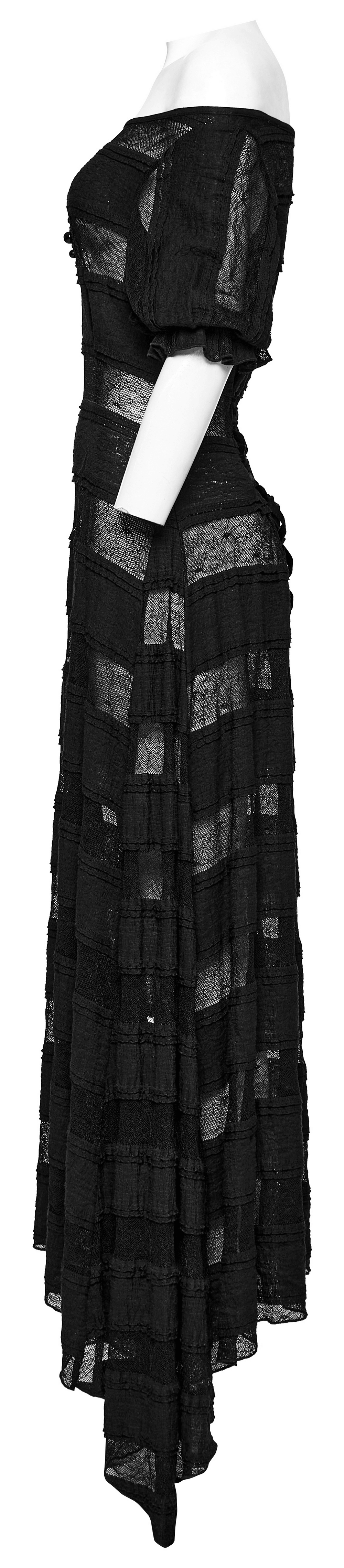 Vestido gótico etéreo de encaje y manga corta