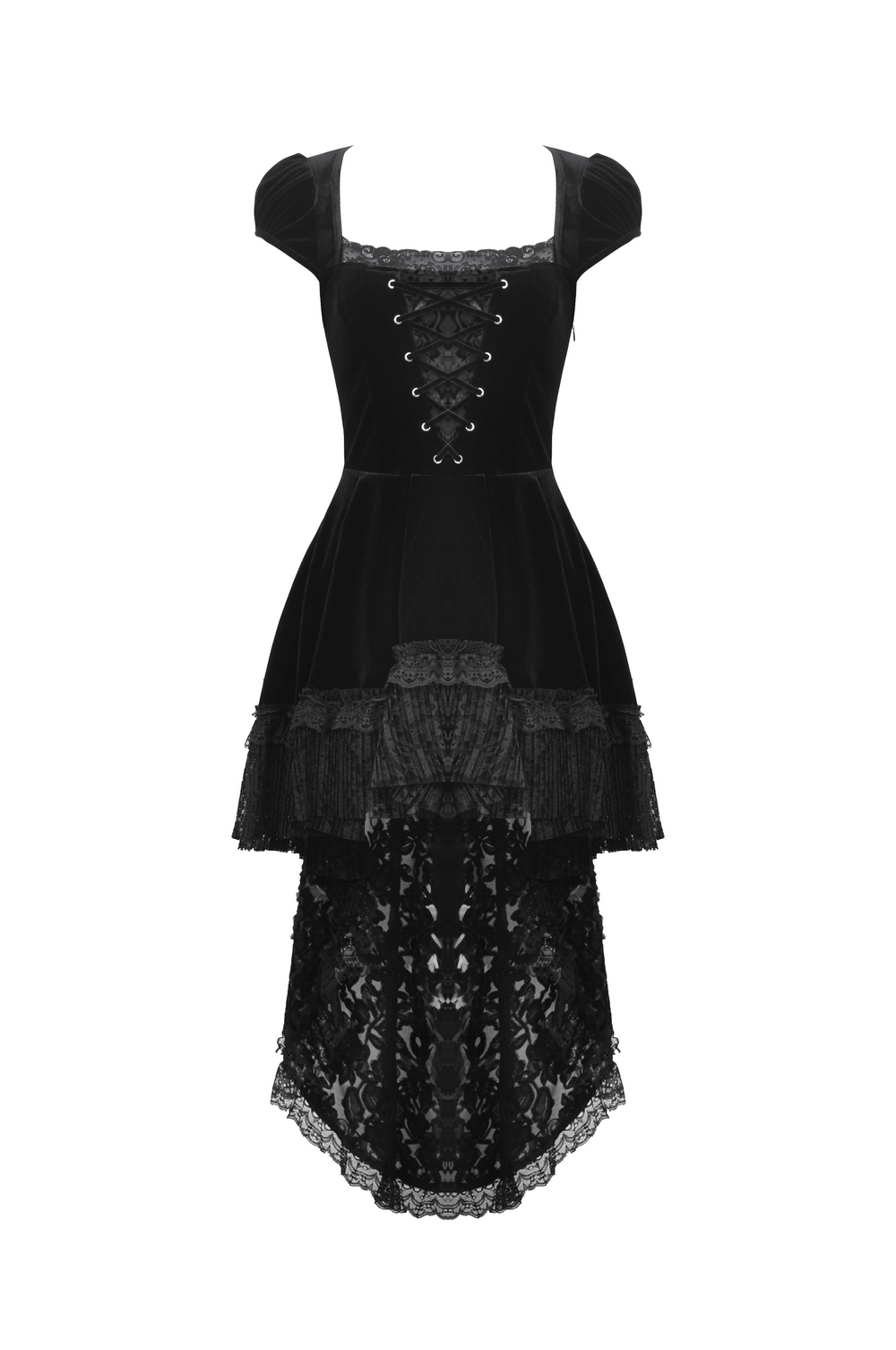 Exquisite Swallowtail Dress with Lace and Shell-Sleeves