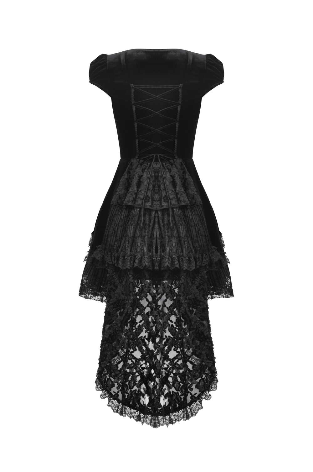 Exquisite Swallowtail Dress with Lace and Shell-Sleeves